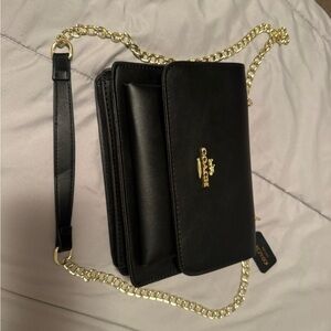 Coach Black Crossbody Bag with Gold Chain
